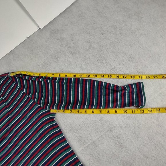 Forever 21 Plus Striped Ribbed Knit Scoop Neck Midi Dress Multicolor 1X - Picture 11 of 12